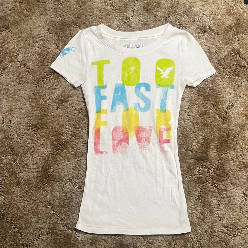 American Eagle Outfitters Y2K early 2000s‎ Fitted T Shirt Size XS